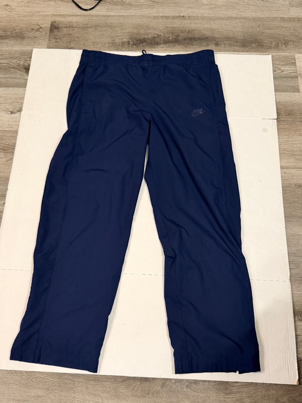 Nike Sportswear Mens L Navy Track Pants Zip Leg Mesh Lined